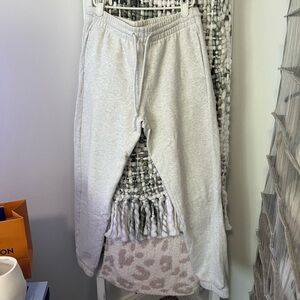 Aritzia TNA Cozy Fleece Grey Joggers